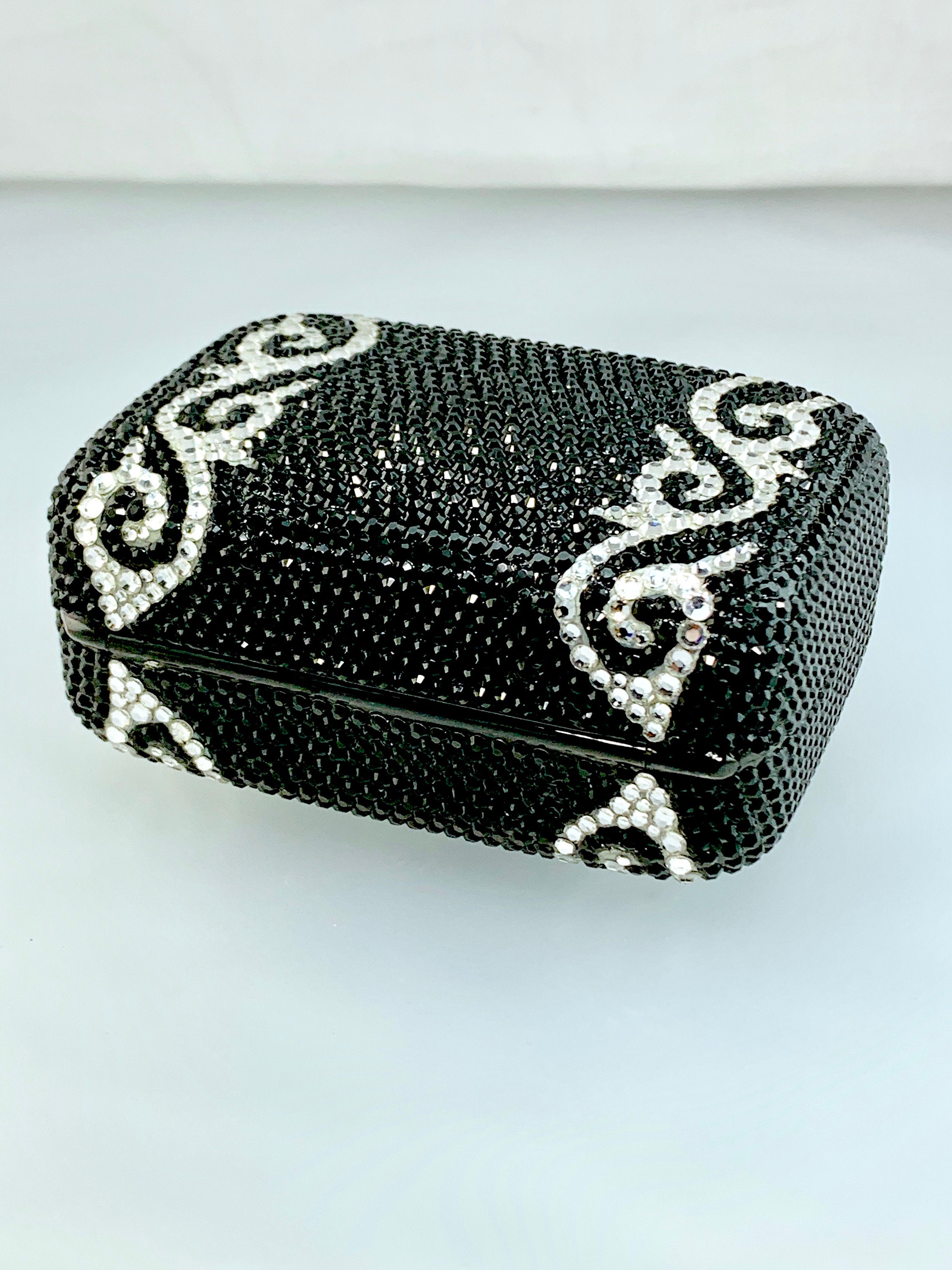 Crystallized Evening Small Bag Black & White Clutch Wedding