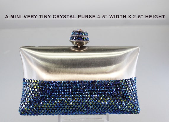 FULLY Crystallized Evening Bag Clutch Purse Jet Black with Swarovski Crystal