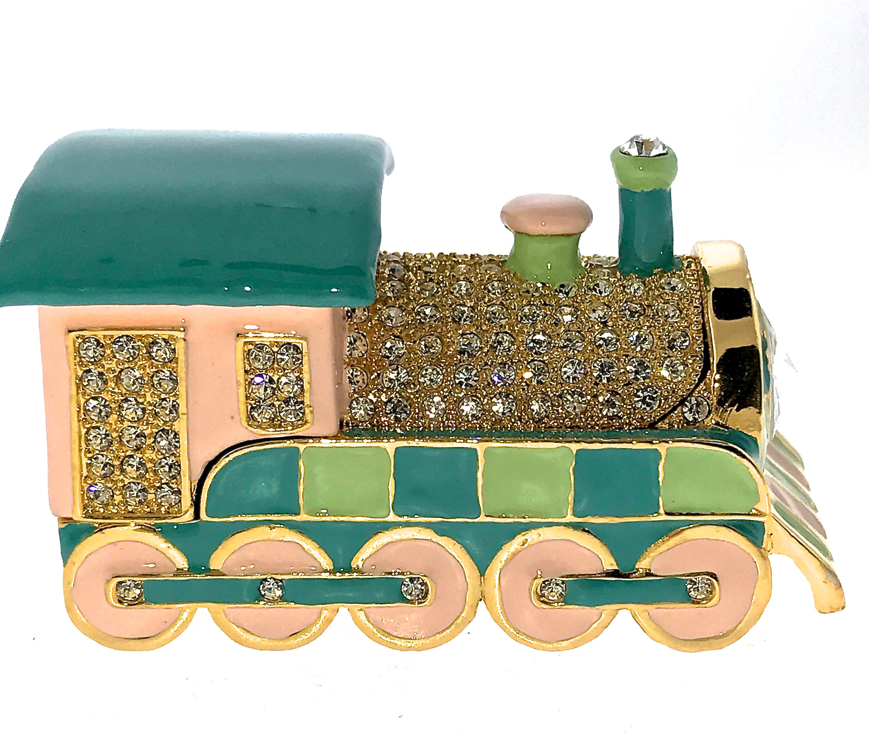 Toy Train Trinket Box Jewelry Collectible Enameled Hinged Etsy