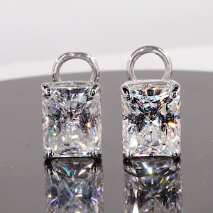 Diamond Earrings 14KT Gold Moissanite Radiant Cut Earrings Omega Back Manufacturer True Source