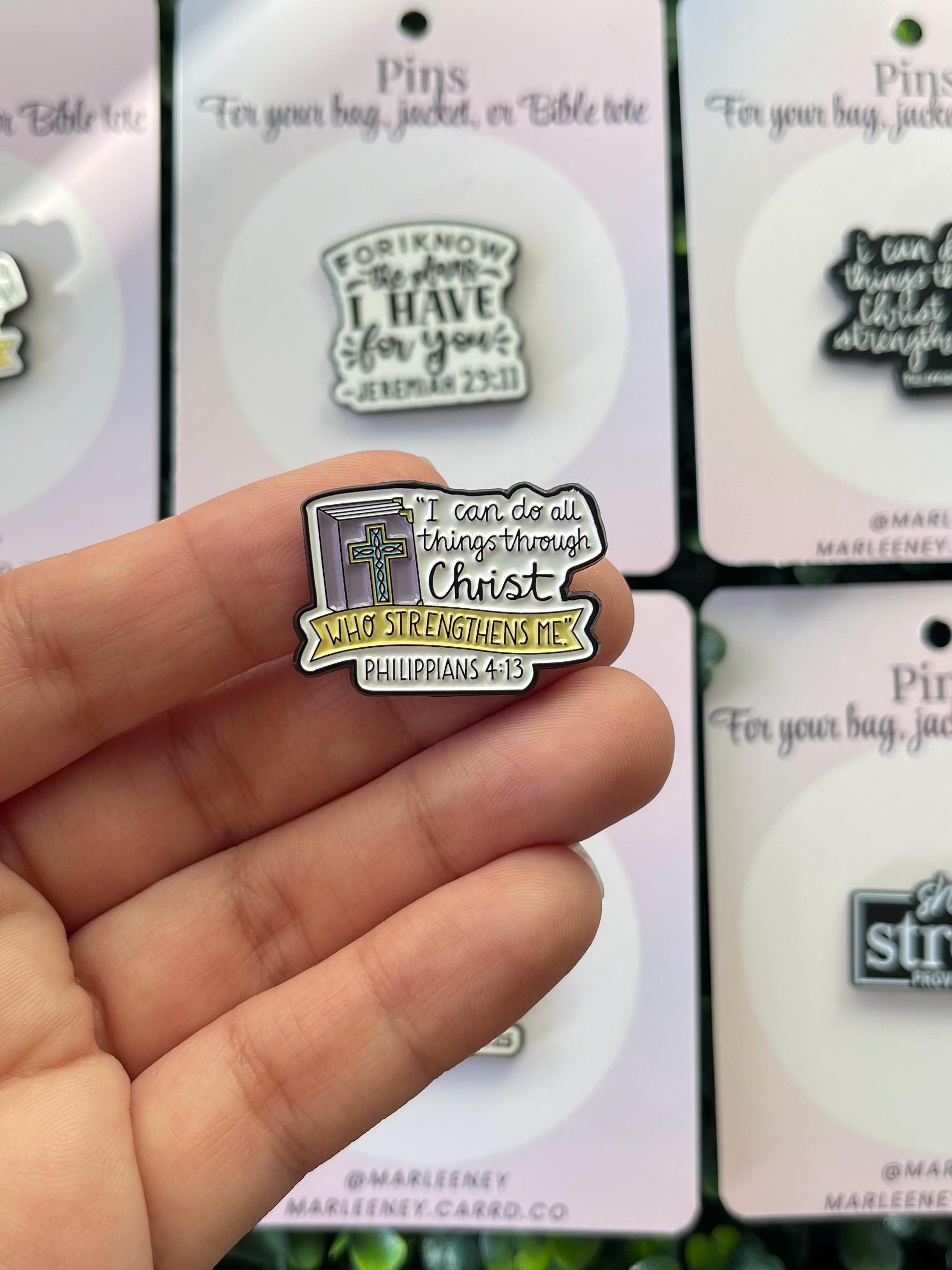 Faith & Scripture Enamel Pins | Christian Inspirational Pins for Bag ...