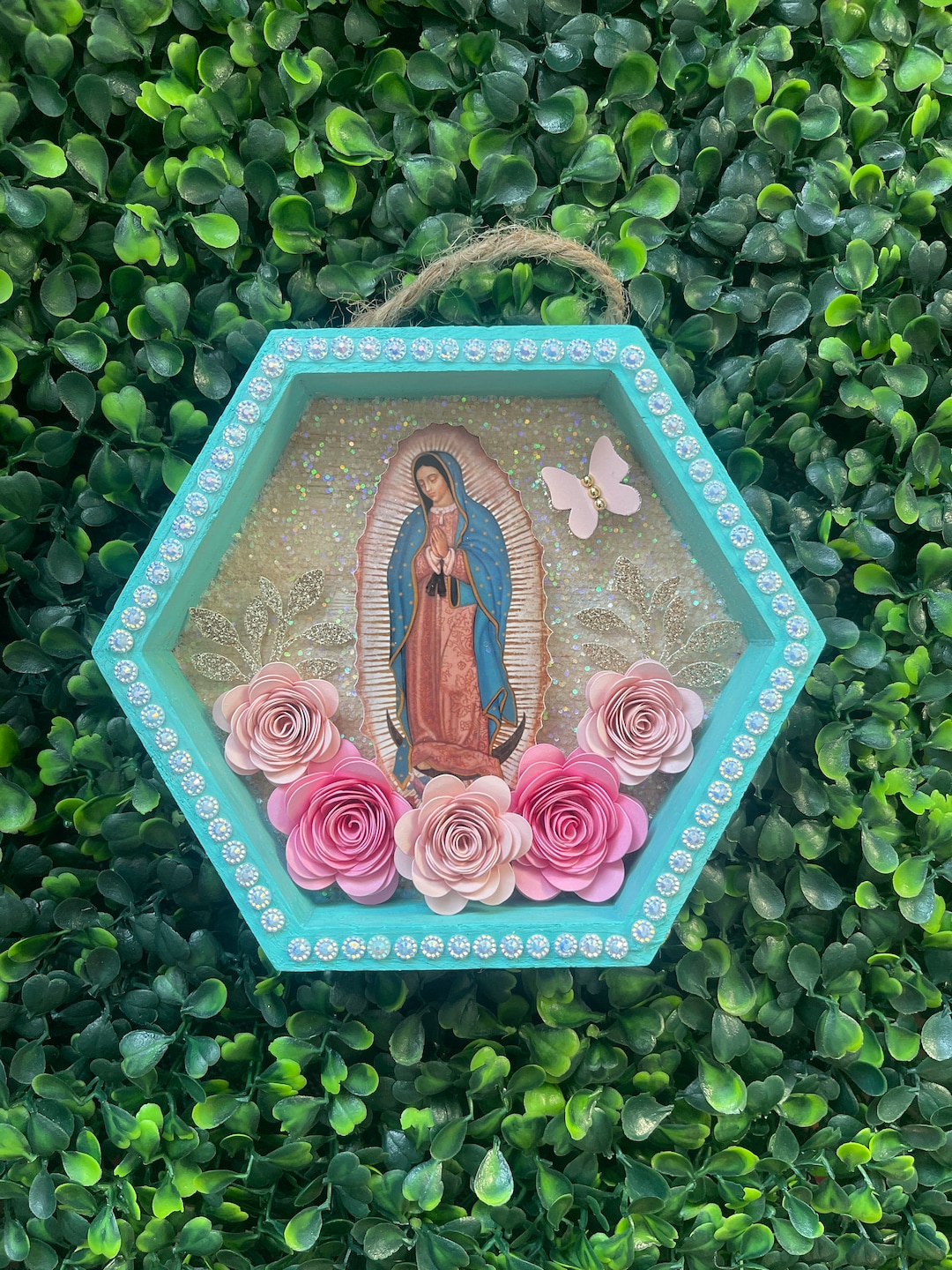 Virgencita 6x5inch Wood Plaque / Virgin Mary / Religious Virgencita De