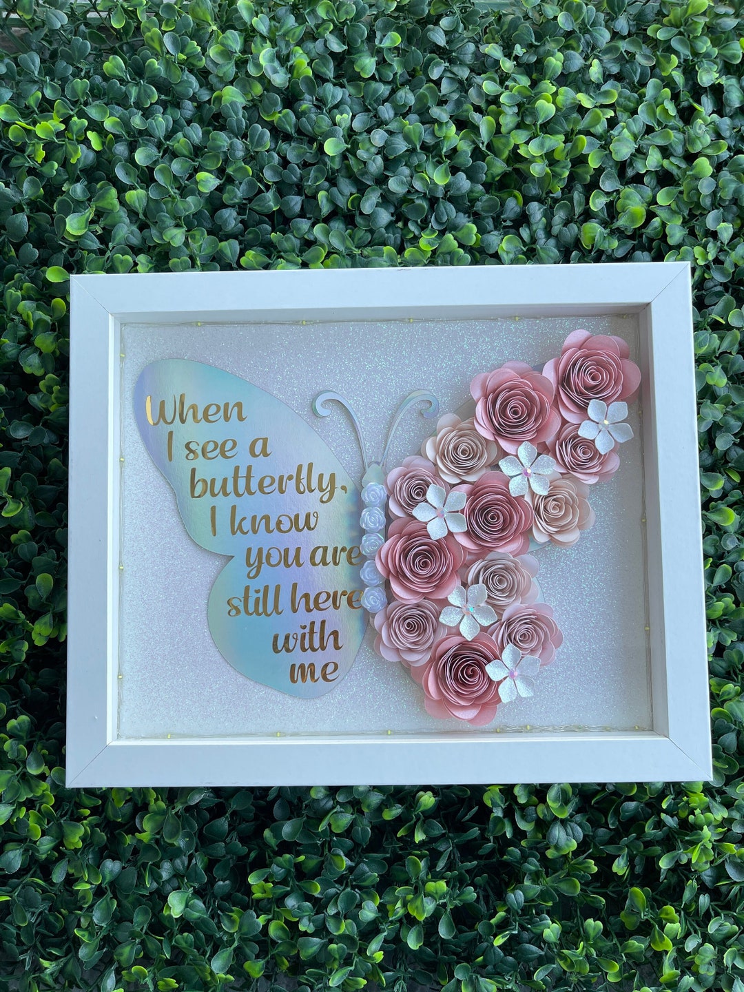 Floral Butterfly Shadowbox Memorial Quote Gift Box - Etsy