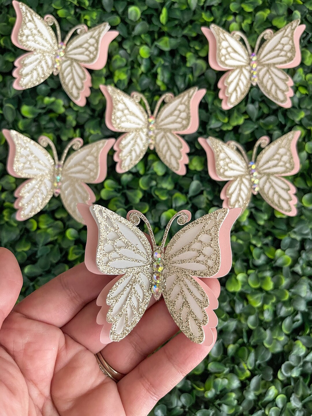 Light Brown Glitter Butterfly Inlay main image 1