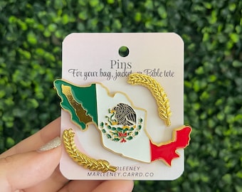 Pines esmaltados de México Chaqueta, mochila, bolso, bolsa de mano o bolso para Biblia con pines mexicanos / Regalos inspiradores y detalles para rellenar calcetines navideños