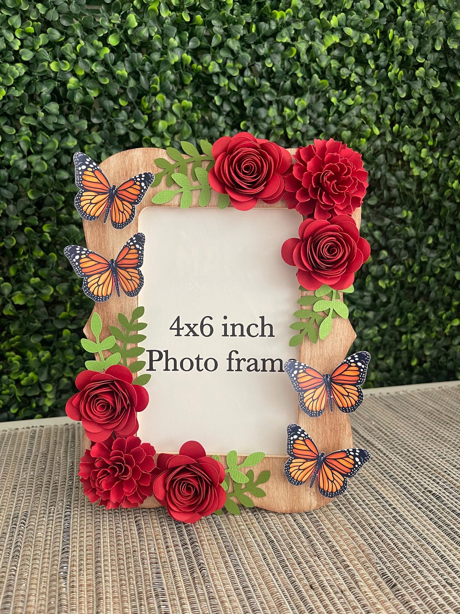 Monarch Butterfly Photo Frame: Handmade Paper Flower Keepsake - Etsy