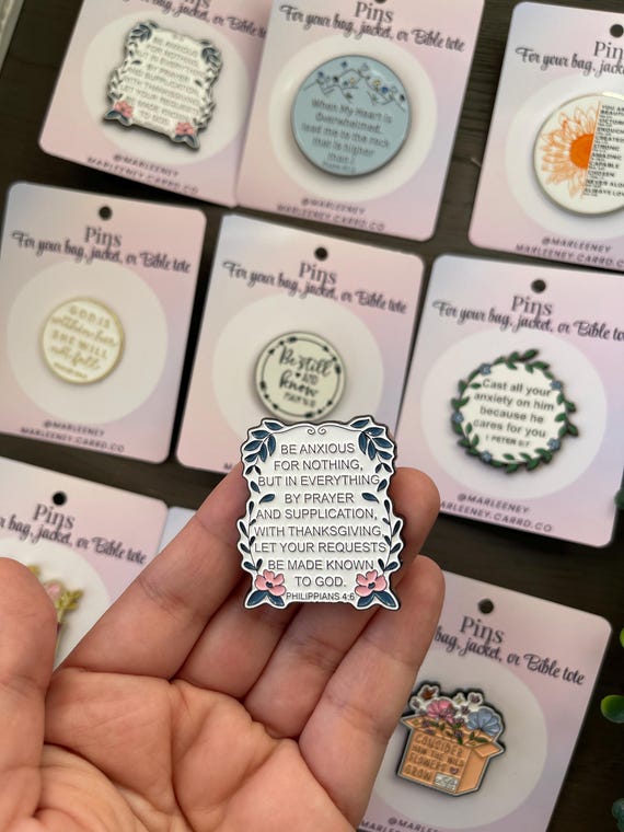 Christian Scripture Enamel Pins | Faith-Inspired Pins for Bible Tote, Jacket, or Bag | Inspirational Gifts & Stocking Stuffers