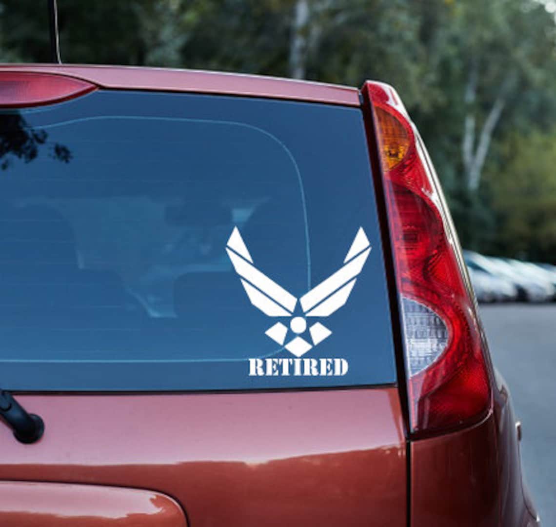 AIR FORCE RETIRED Window Decal Etsy