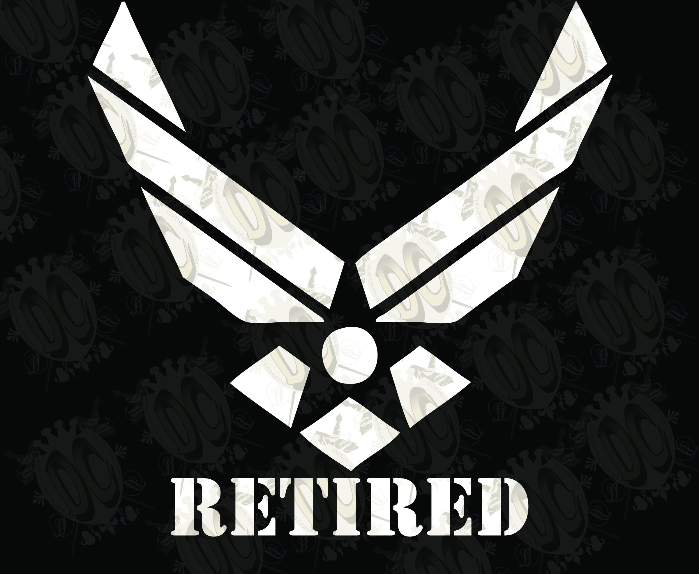 AIR FORCE RETIRED Window Decal Etsy UK