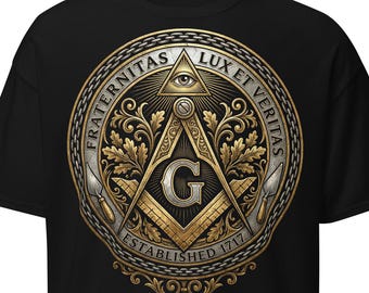 Camiseta Maçônica Fraternitas Lux et Veritas, Camiseta com Estampa da Fraternidade Luz e Verdade, Camiseta Maçônica