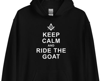 Masonic Hoodie, Ride the Goat Square & Compass Freemason Hoodie, SM-5XL