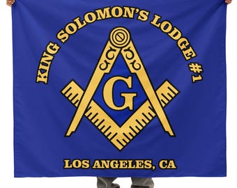 Banner de tapeçaria de parede personalizado para interiores, com motivos maçônicos.