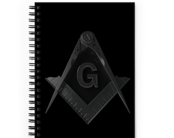 Masonic Spiral Notebook Freemason Stealth Square and Compass