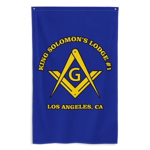 Personalized Masonic Freemason Flag, Custom Square and Compass Banner