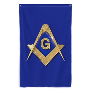 Masonic Freemason Flag Gold Square and Compass