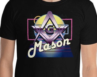 Vrijmetselaarsshirt, Mason 80's Retro Square & Compass, vrijmetselaarsshirt