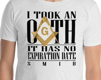 Vrijmetselaarsshirt, ik heb een eed afgelegd SMIB-vierkant en kompas, vrijmetselaarsshirt