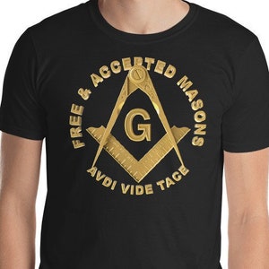 Masonic Shirt, Free And Accepted Masons Gold Square & Compass, Freemason Shirt