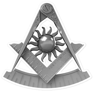 Pegatina de maestro masónico anterior, calcomanía con emblema de masón