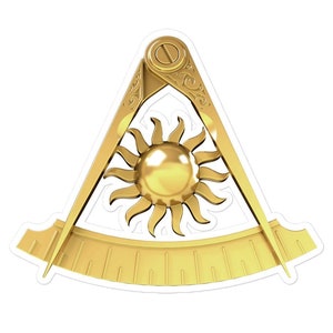 Pegatina de maestro masónico anterior, calcomanía con emblema de masón