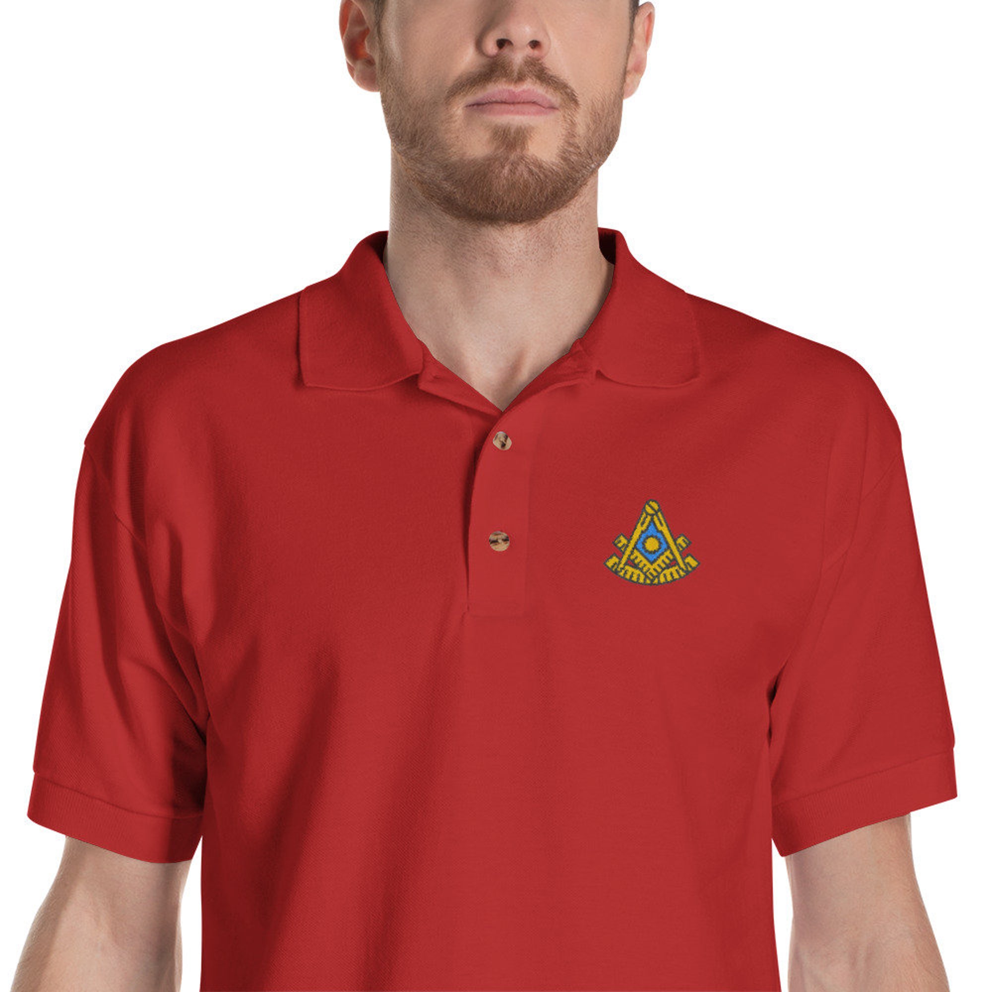 Masonic Past Master Polo Embroidered Shirt, Freemason Shirt