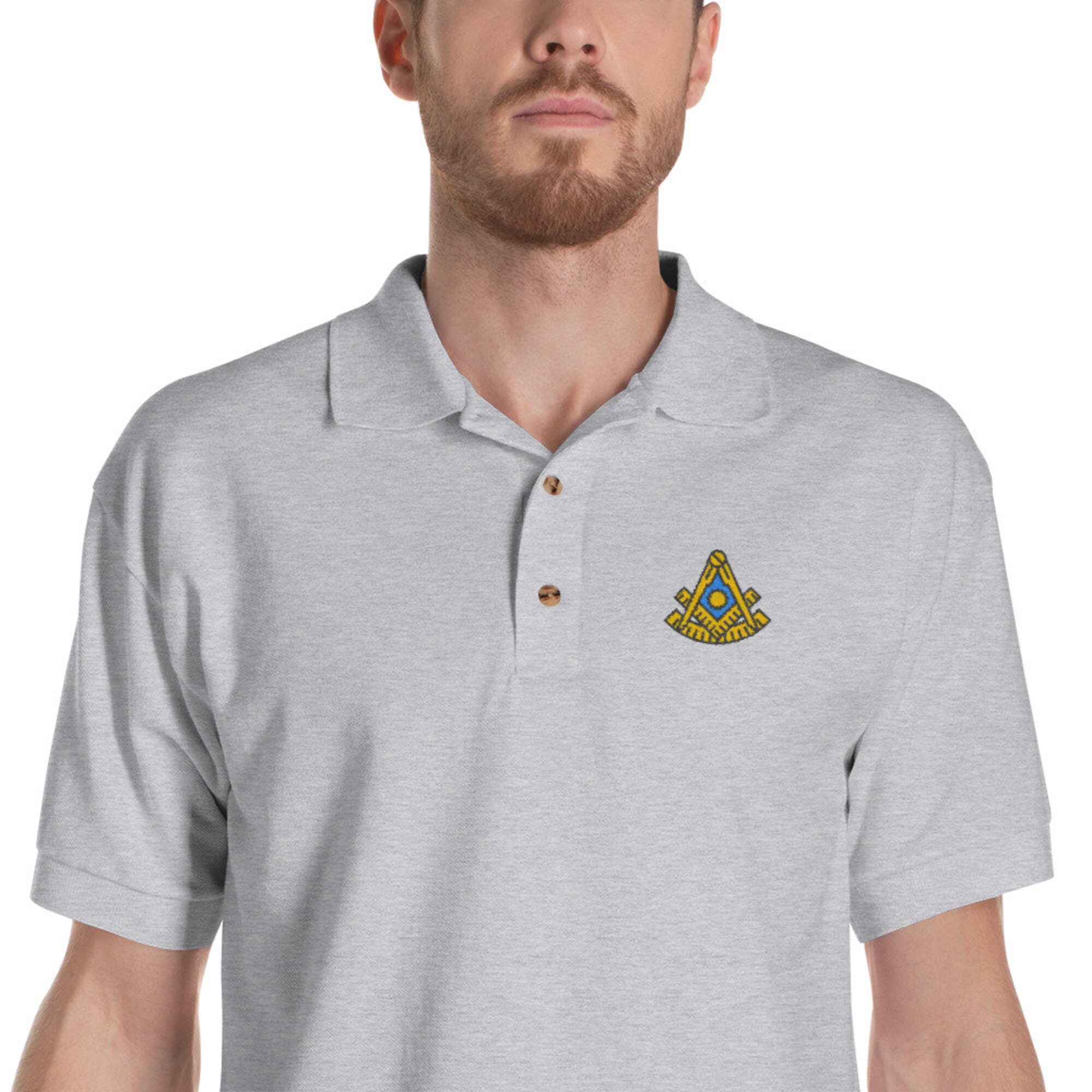 Masonic Past Master Polo Embroidered Shirt, Freemason Shirt