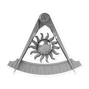 Masonic Past Master Sticker, Freemason Sticker Decal Emblem