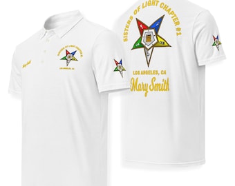 Polo personalizado OES, Polo personalizado Eastern Star, XS-3XL