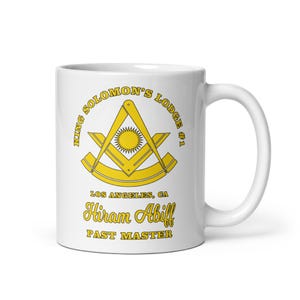 Personalized Masonic Past Master Mug, Custom Freemason Coffee Cup