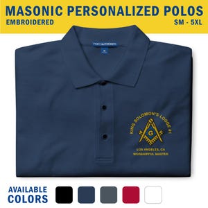 Personalized Masonic Polo Shirt, Custom Embroidered Freemason Polo Shirt, SM-5XL