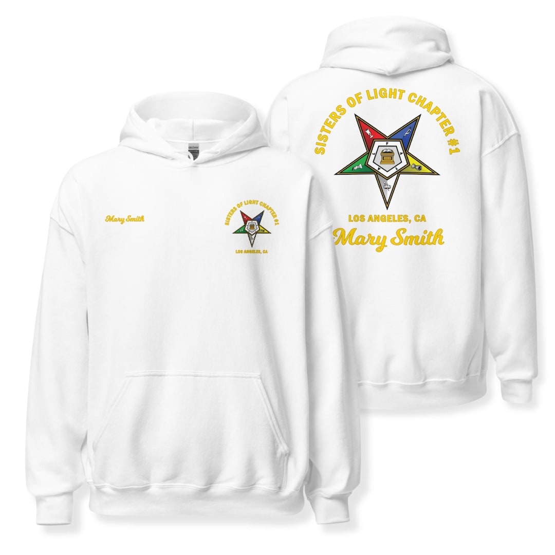 Personalized OES Hoodie, Custom Eastern Star Chapter Name and Number ...