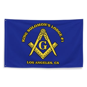 Personalized Masonic Freemason Flag, Custom Square and Compass Banner