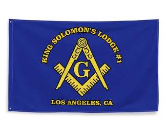 Bandeira Maçônica Personalizada, Estandarte Personalizado com Esquadro e Compasso, 86 cm x 142 cm