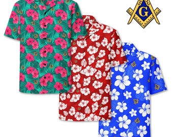Camisa Havaiana Maçônica Aloha, Camisa Maçônica de Botões