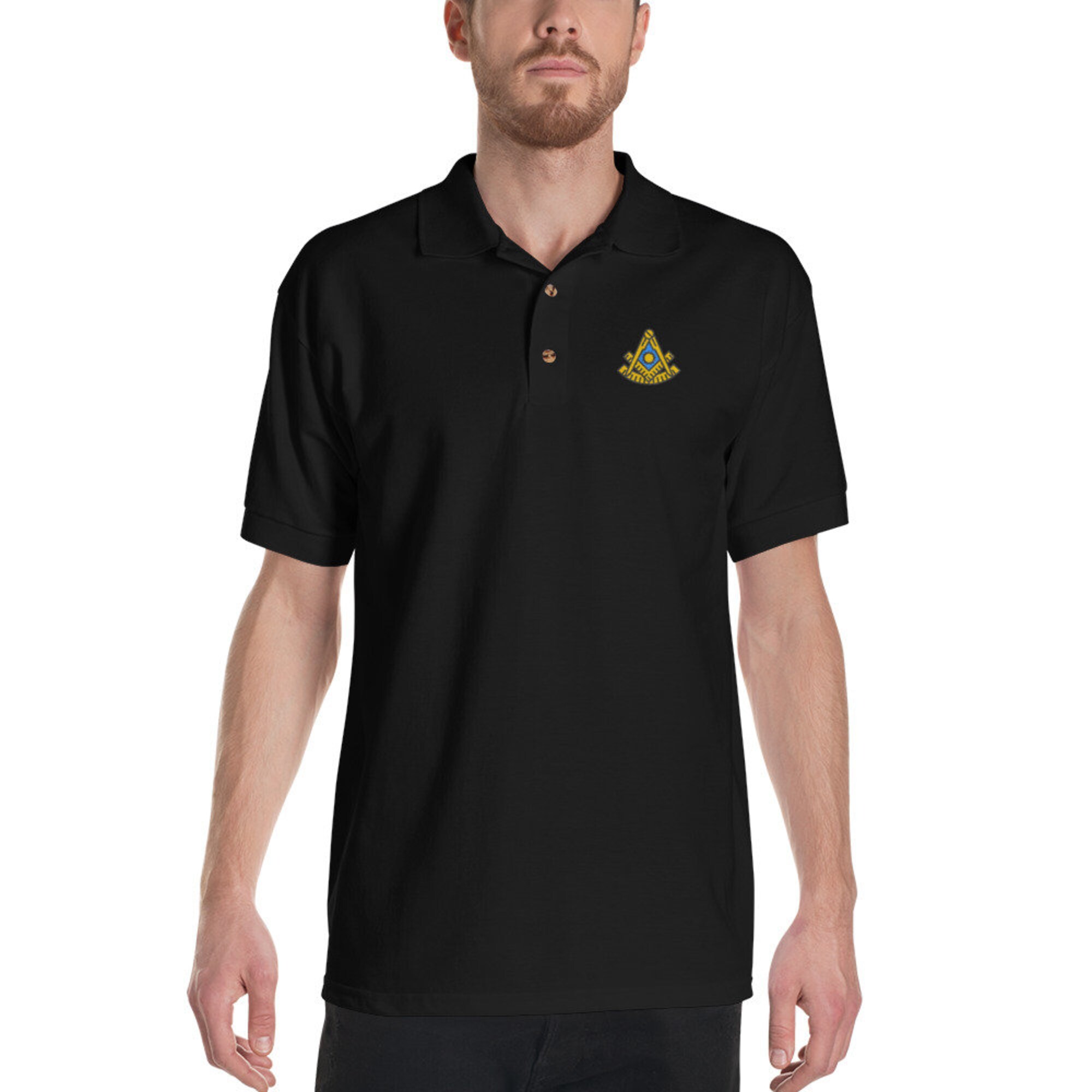 Masonic Past Master Polo Embroidered Shirt, Freemason Shirt