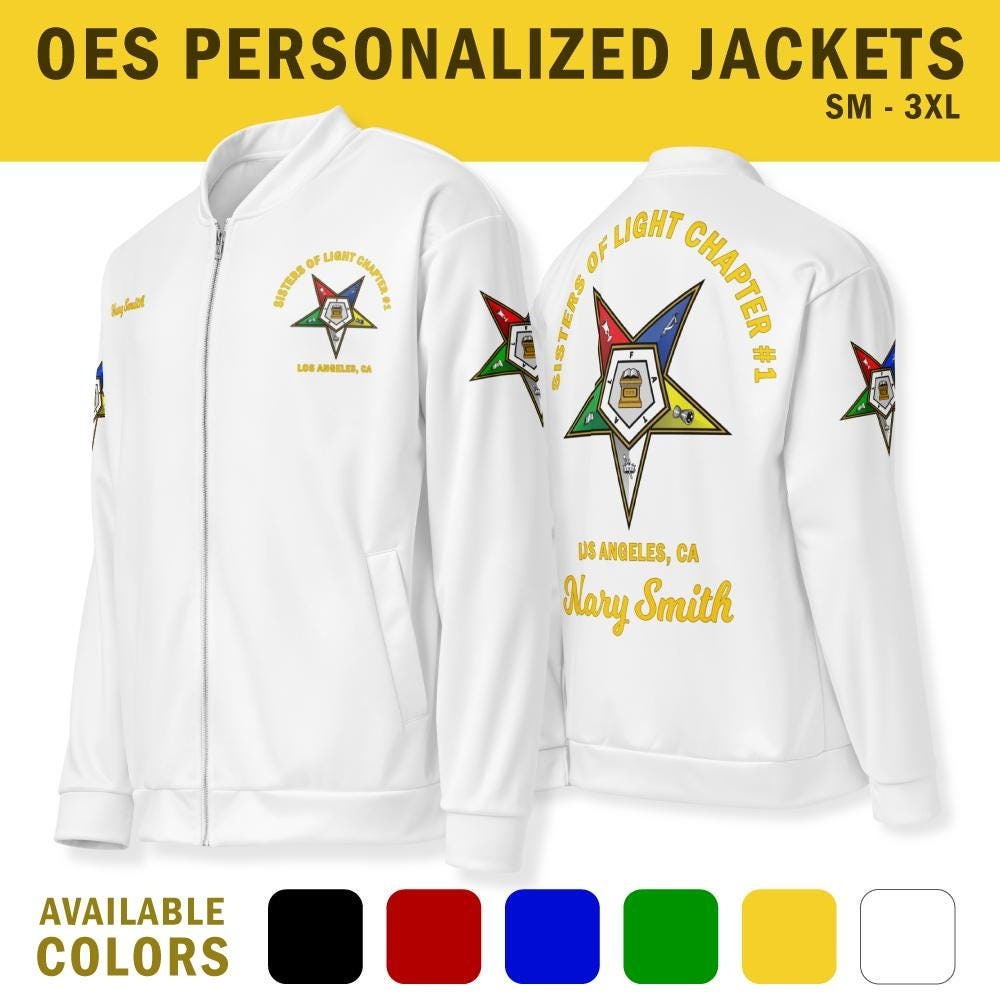 Personalized OES Eastern Star Jacket Custom Order of the Eastern Star Coat Front Back Print SM 3XL Etsy Israel