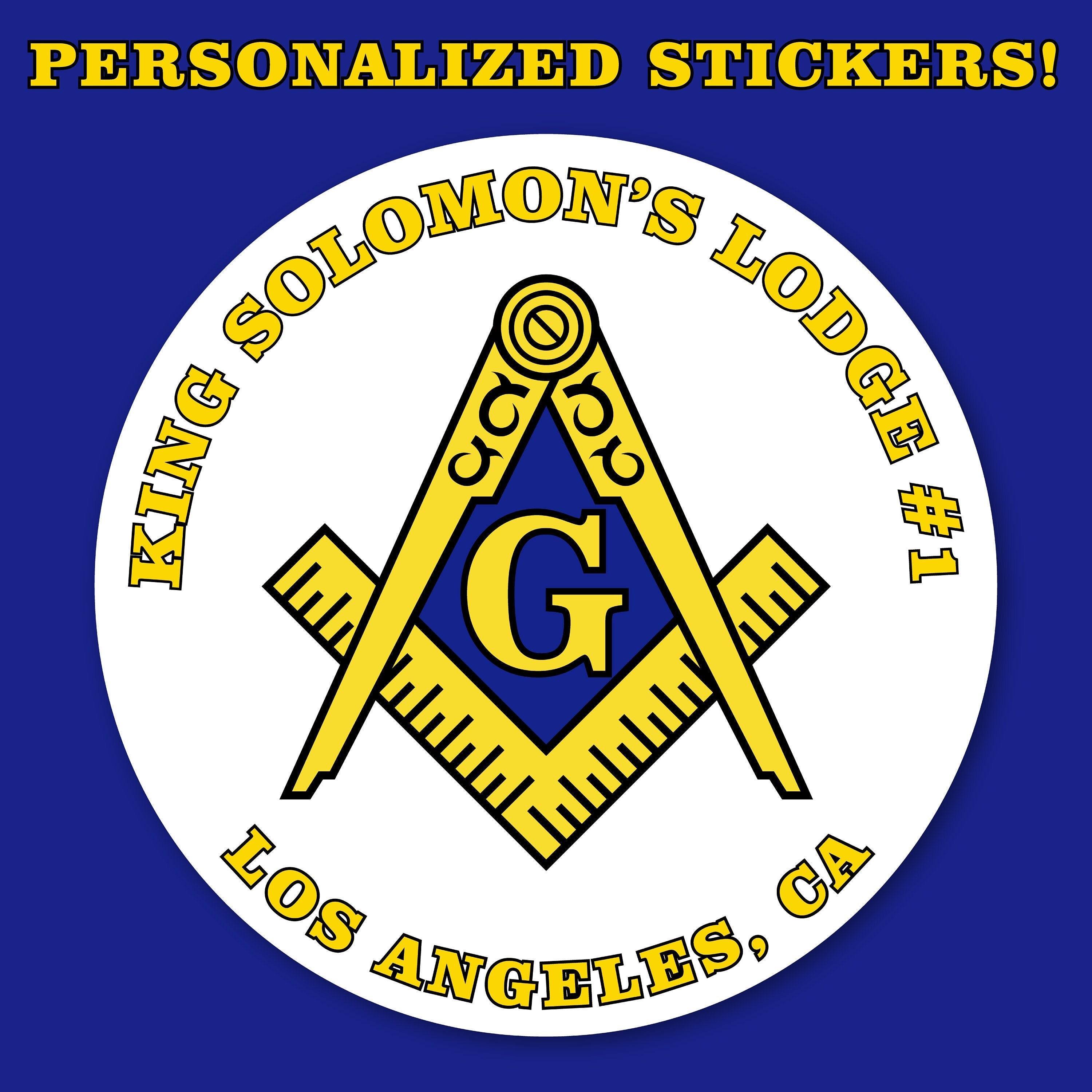 ProSticker 021 (Two) 3 Masonic American Flags Decal Sticker Compass