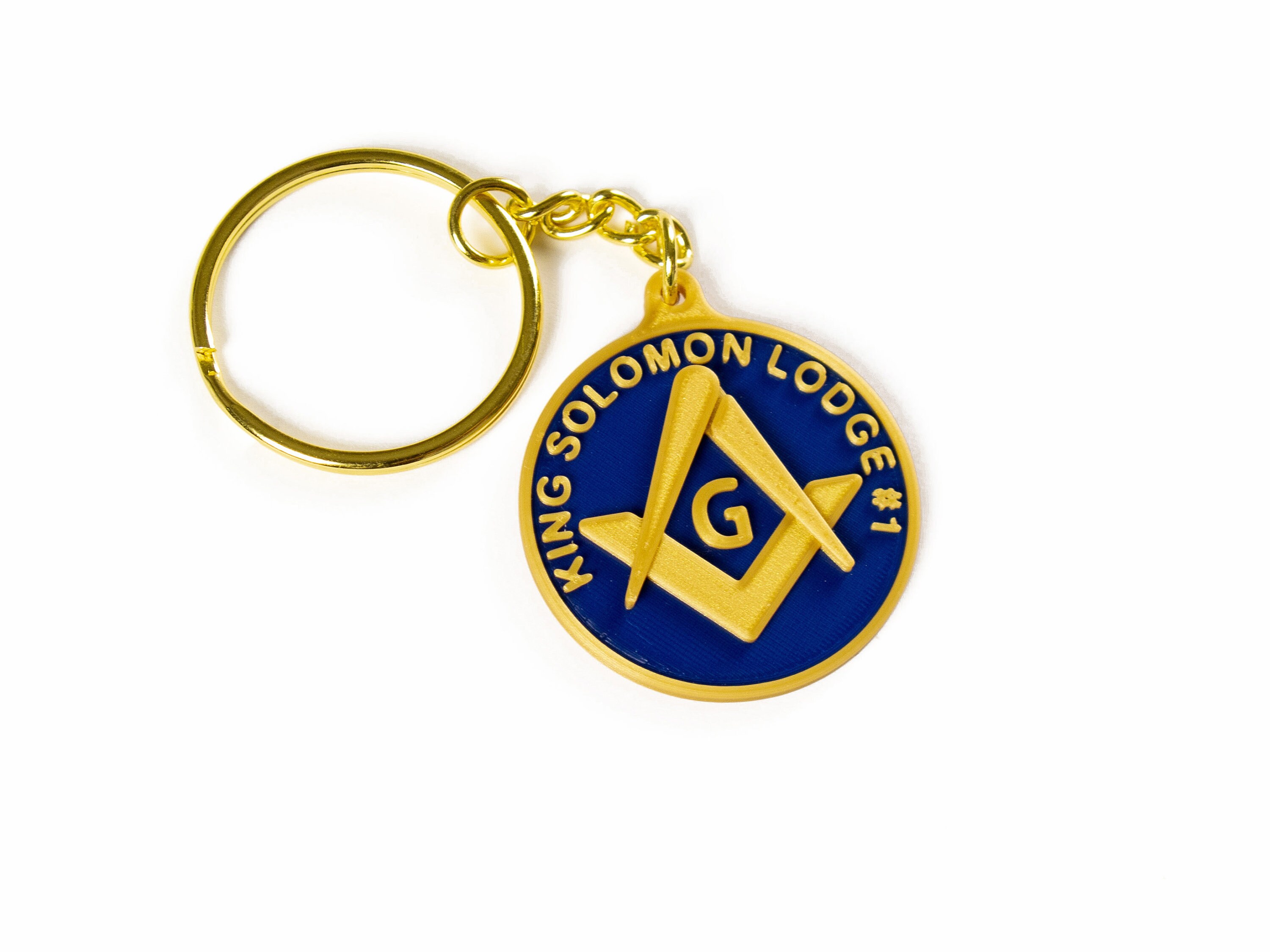 Masonic Freemason Keychain 3D Printed, Custom Personalized Round