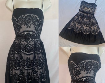 Vintage 1950’s Black Lace Kim Korey Dress