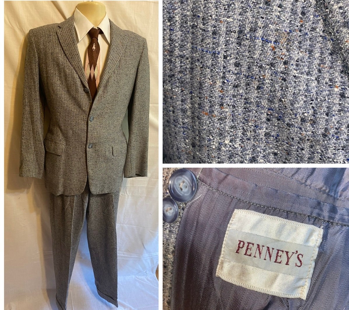 Vintage Early 1950s Silver Fleck Suit Rat Pack - Etsy