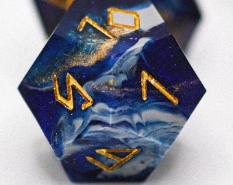 Lapis Dice Set (Sharp Edge Handmade Resin Dice)