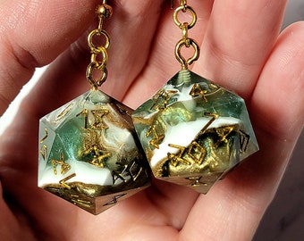 Handmade Dice Earrings (Resin Sharp Edged Dice)