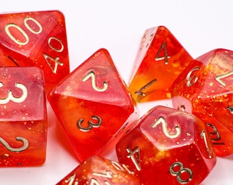 Sunstone Dice Set (Round Edge Made to Order Handmade Resin Dice)