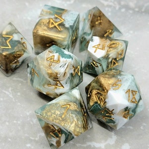 Royal Seastone Dice Set (Sharp Edged) Made to Order