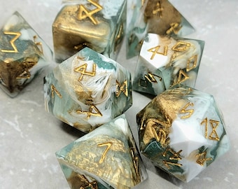 Royal Seastone Dice Set (Sharp Edged) Made to Order