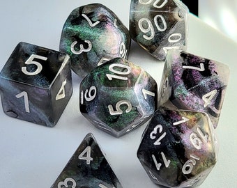 Labradelight Dice Set (Made to Order Resin Polyhedral Dice) Round Edged