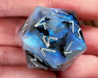 Moonstone Large d20 (25mm) Made to Order Handmade Resin Dice