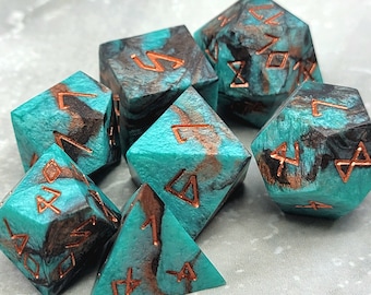 Copper Patina Dice Set (Sharp Edged) Made to Order