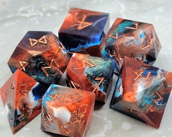 Turkoise Dice Set (Sharp Edged) Made to Order