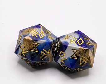 Lapis Large d20 (25mm) Made to Order Handmade Resin Dice
